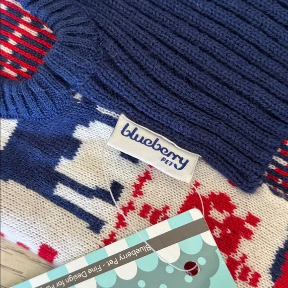 BLUEBERRY PET Red Reindeer Knit Dog Sweater size XL - Picture 4 of 9